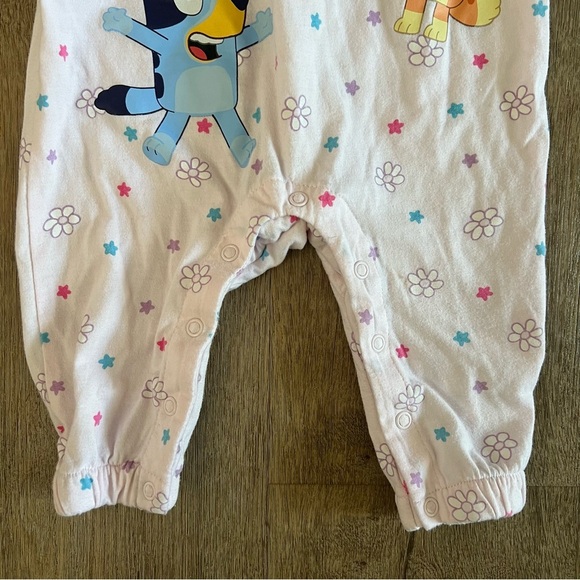 Bluey Baby Girl Ruffle Jumpsuit - Pink Floral - 3/6M - Picture 5 of 7